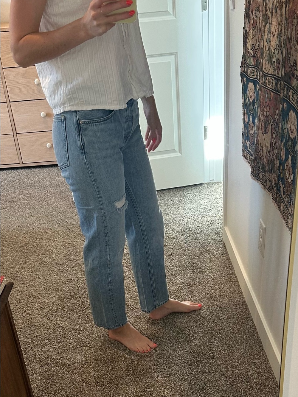 Everlane Light Blue Boyfriend Jeans - High Rise Straight